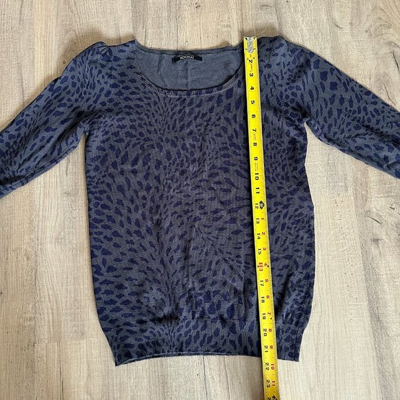 Kookai Paris | Leopard 3/4 Puff Sleeve Knit Top with Shoulder Pads - Picture 9 of 9